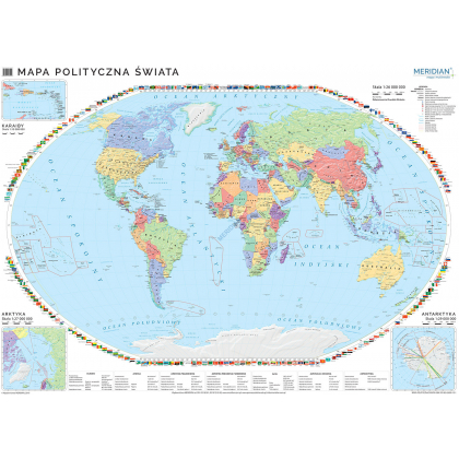 Plansza ścienna  Mapa polityczna świata (stan na 2018) 200X150 1:22000000